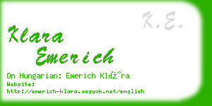 klara emerich business card